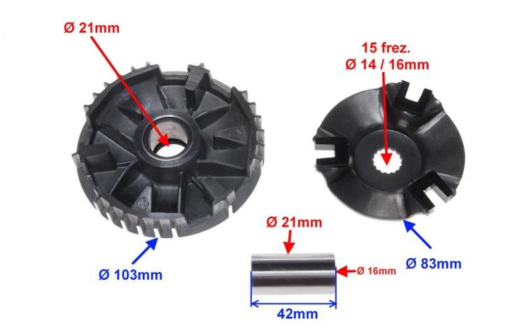Wariator kpl yamaha bws neos mbk 50
