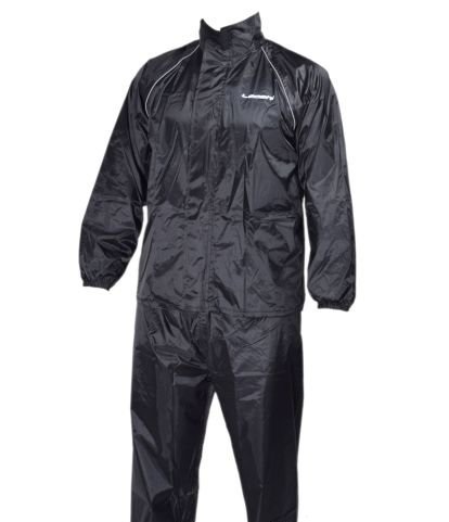 Przeciwdeszczowy Kombinezon Motoxyklowy Leoshi Kurtka + Spodnie Czarny