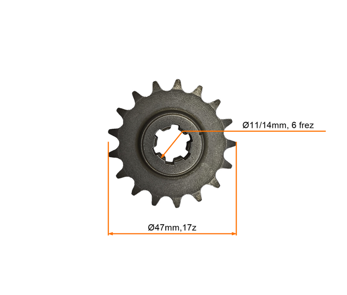Zębatka przód do przekładni 17z T8F Pocket Mini Cross