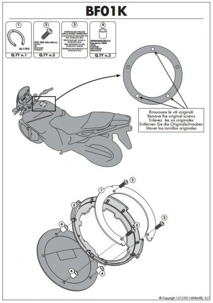 Kappa tanklock bf01k suzuki gsr gsx-r gsf bandit