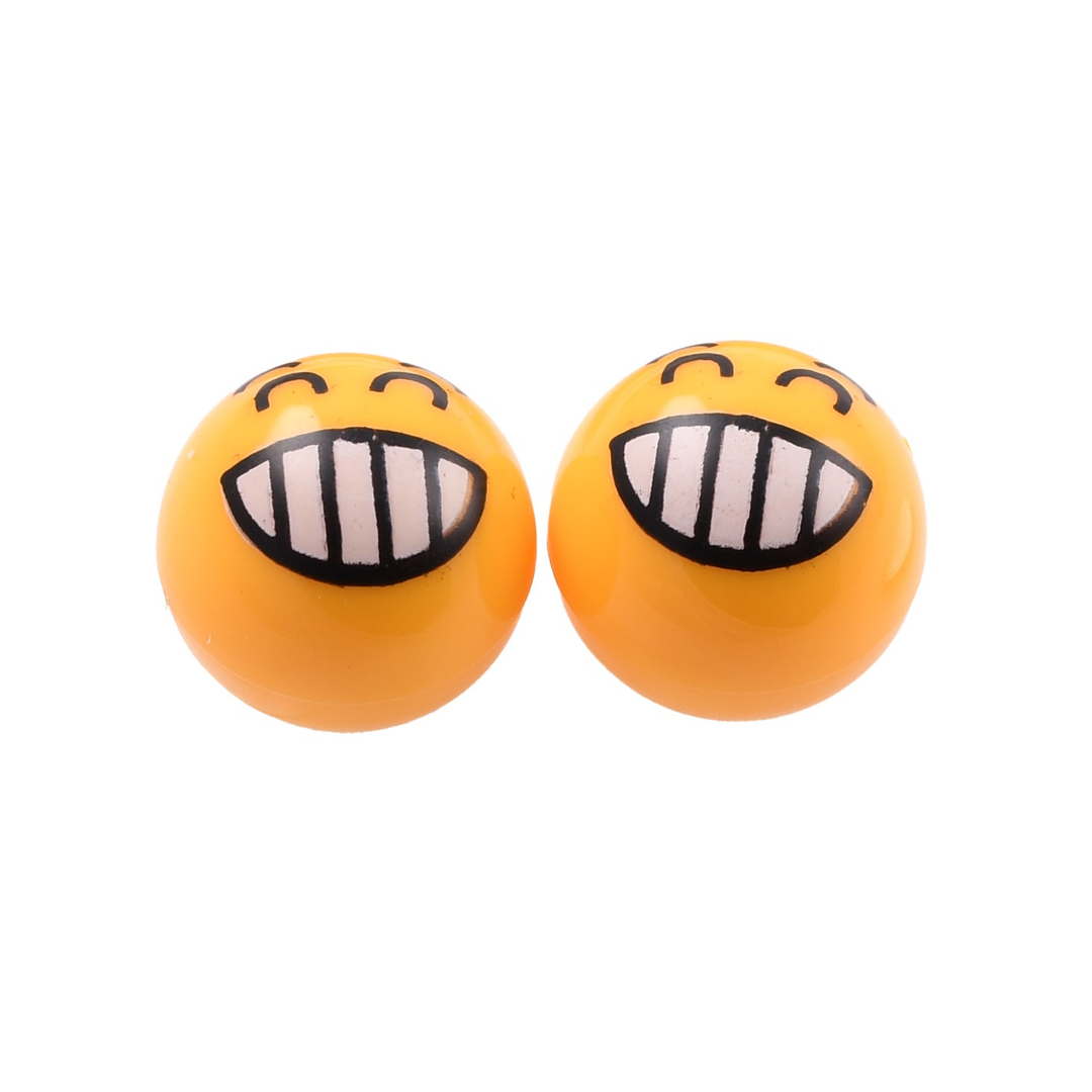 Nakrętka wentyla emotka emoji V8 żółta 2 sztuki Racing Force