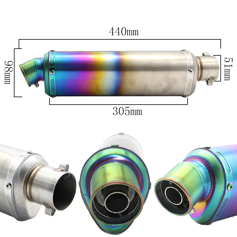 Końcówka wydechu Uni Triangle Long tęczowa kpl