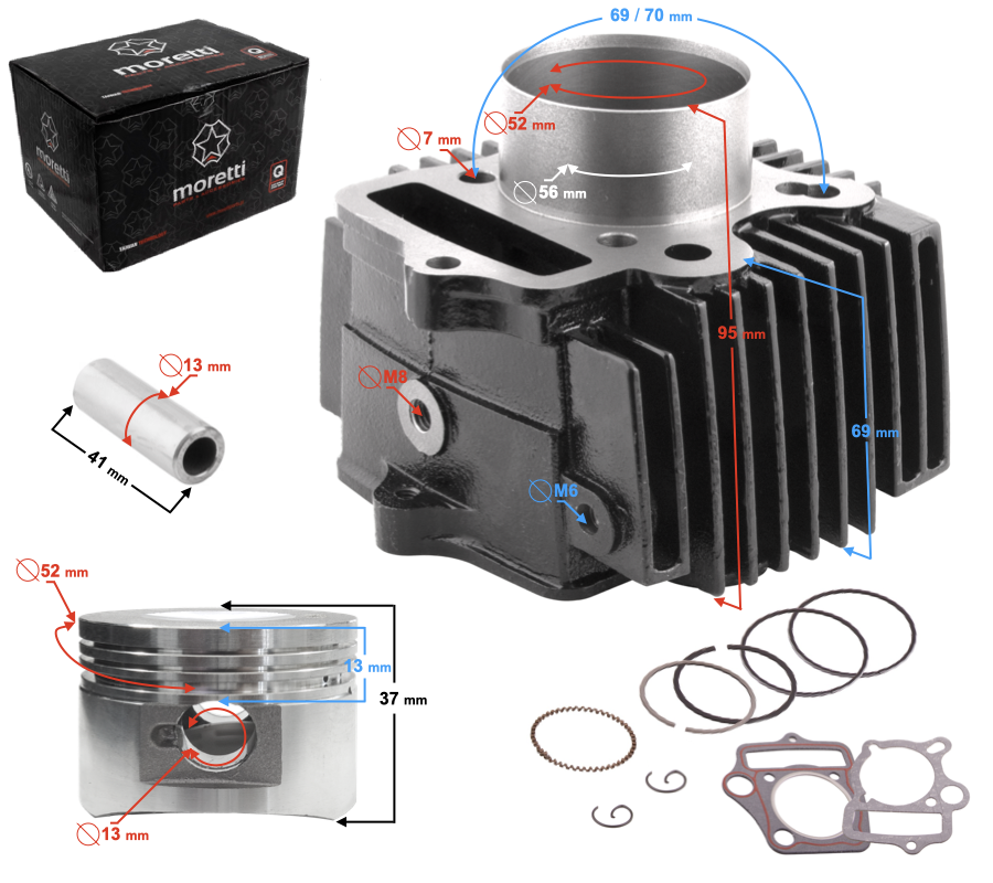 Cylinder 110 125 CM 52,4mm ATV Quad 152FMB Junak 901 139fmb router ws50 110