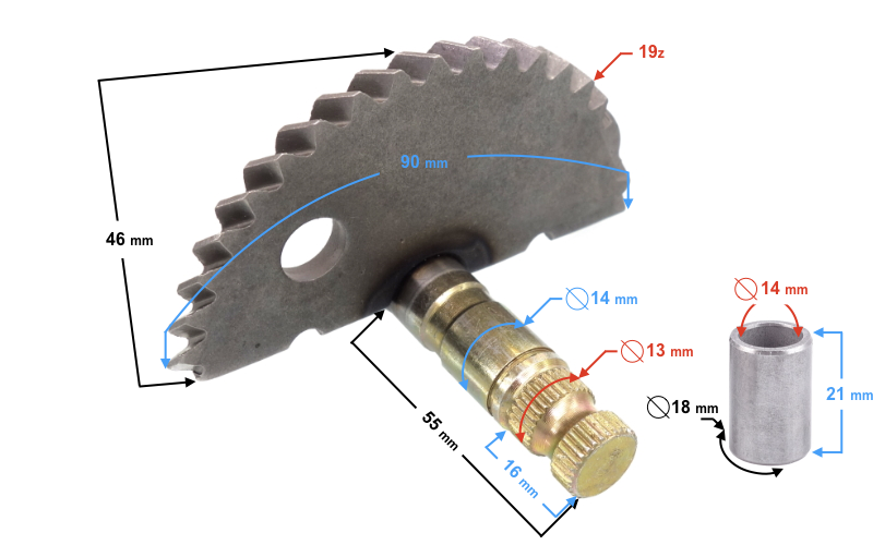 Wałek rozrusznika półksiężyc Barton Challenger 2