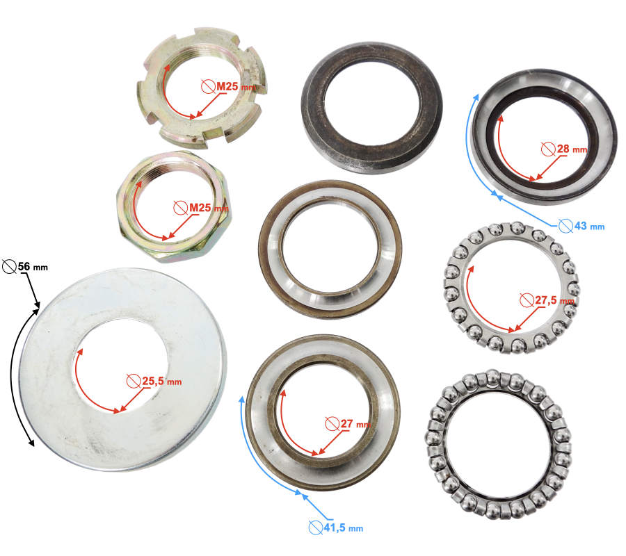 Łożyska sztycy do skutera Barton Scalpel