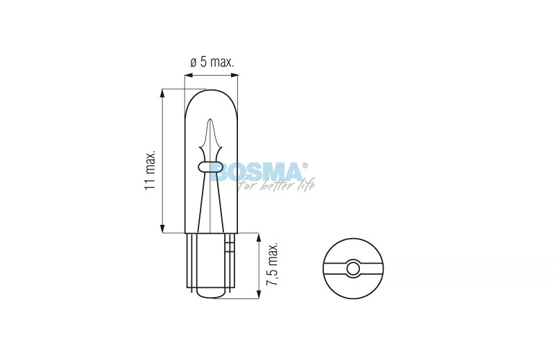 Żarówka BOSMA 12V 1,2W T05 GREEN