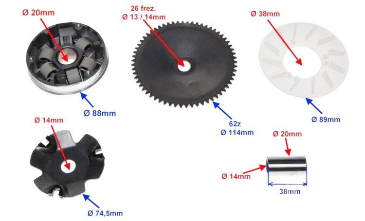 Wariator 4t 139qmb gy6 junak 607 106 ferro 303 50