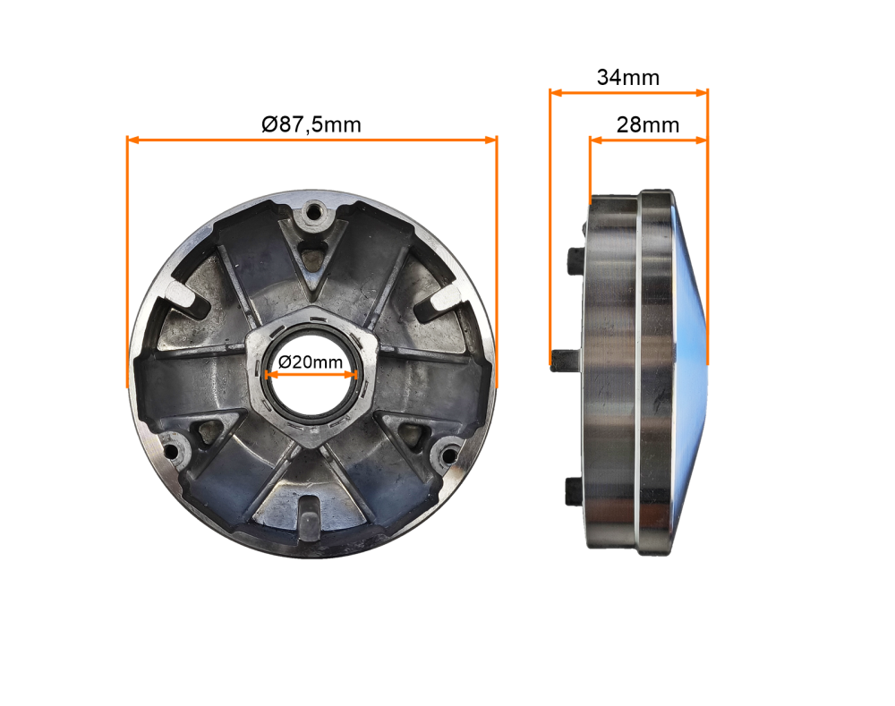 Kosz talerz wariatora aluminiowy do skuterów z silnikiem GY6