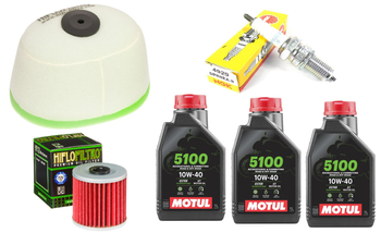 Filtr oleju powietrza świeca olej HF123 Motul 10w40 Kawasaki KLR 650 87-04r