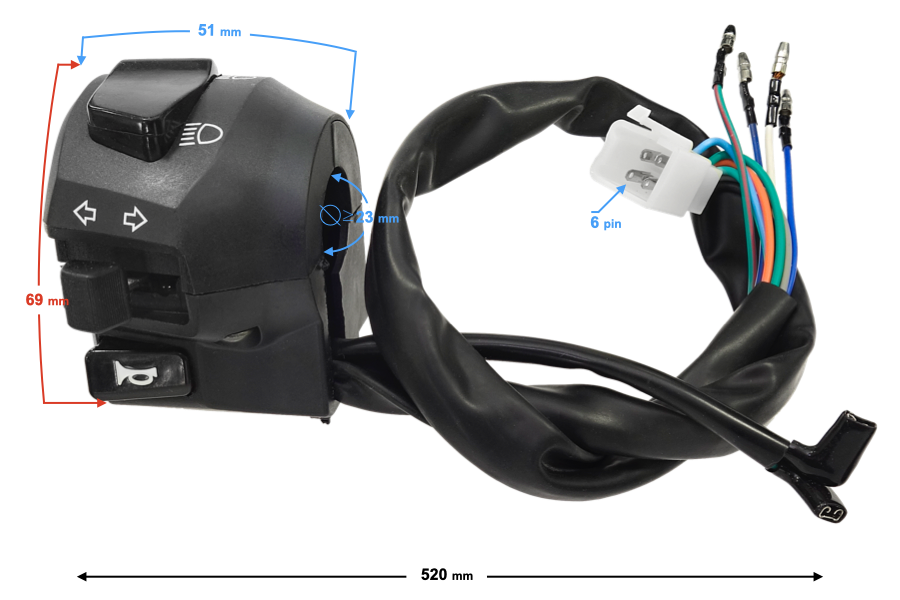 Przełączniki zespolone lewy Barton Cafe Racer