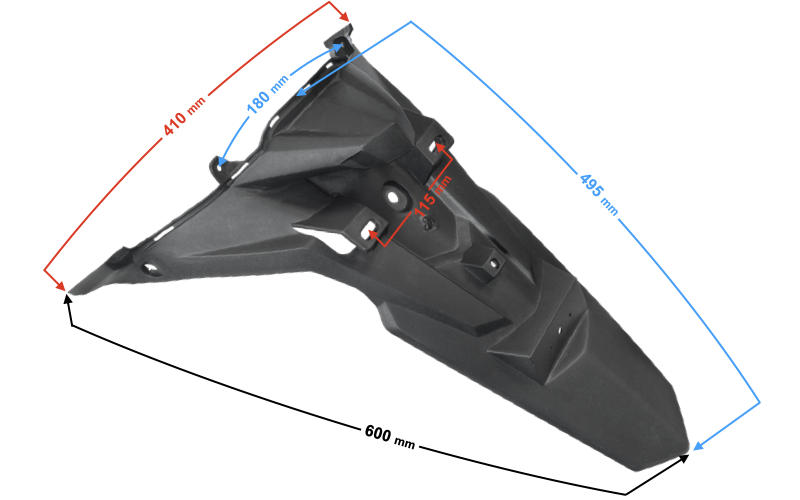 Obudowa błotnik tył część góna czarna Barton Scalpel