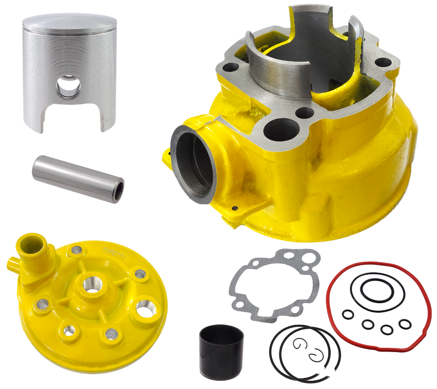 Cylinder i głowica do motoroweru 2T 80cc AM6 żółte Derbi Yamaha Aprilia