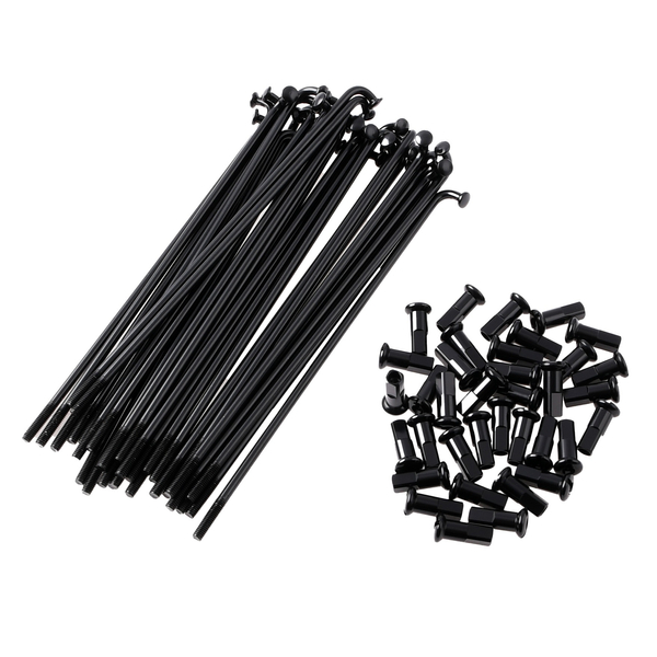 Szprychy nierdzewne polerowane czarne 16 cali + czarne nyple Simson S51 DPR