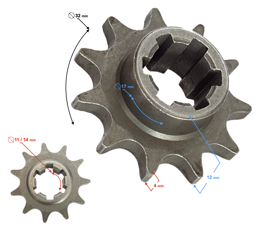 Zębatka przednia 11T T8F mini ATV