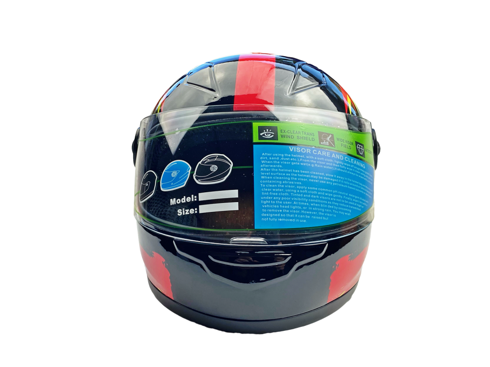 Kask dziecięcy skuter motorower czarny auta 48-49cm
