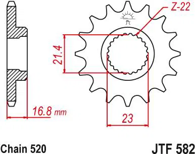 JT zębatka przednia z gumą 16z 520 Yamaha XJ 600 92-03r.