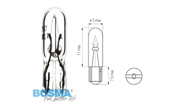Żarówka BOSMA 12V 1,2W W1, 2W T05