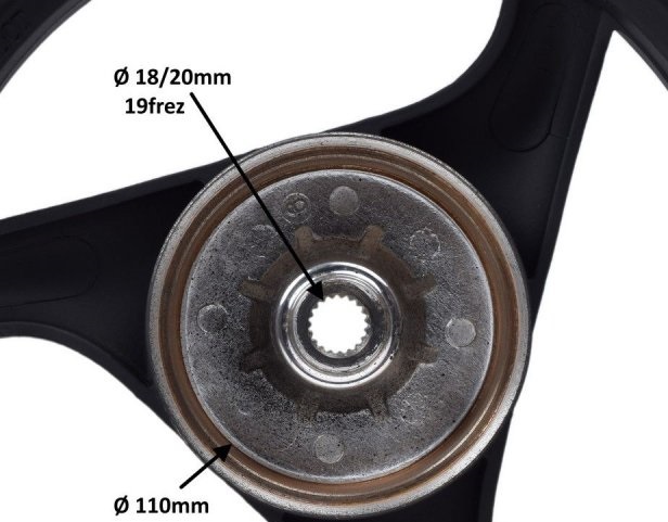 Obręcz koła 12x2,50 tył 19 frezów 4T Longjia Caper Zumico Mac Impexta Cobi