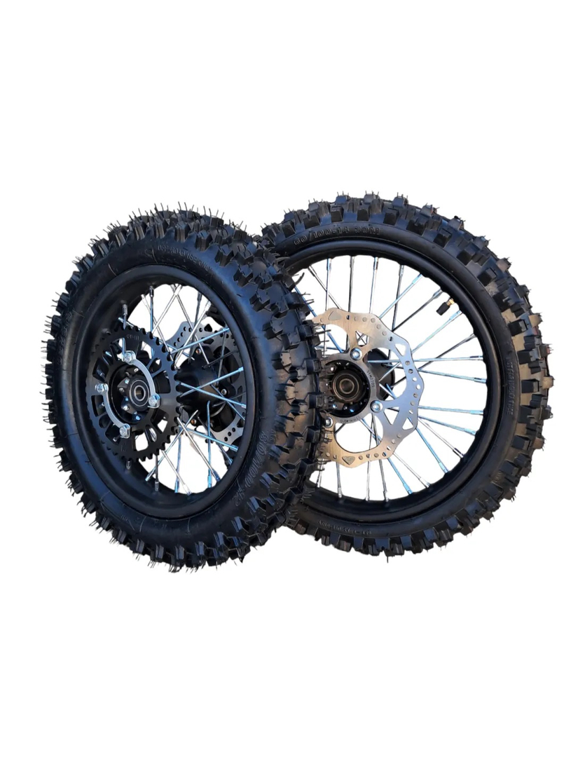 Koła 14/12 cali przód tył komplet pitbike MRF 120 140 RC Kayo TD125 TSD110