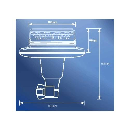 Lampa Błyskowa Rotacyjna 12LED R65 R10 Trzpień