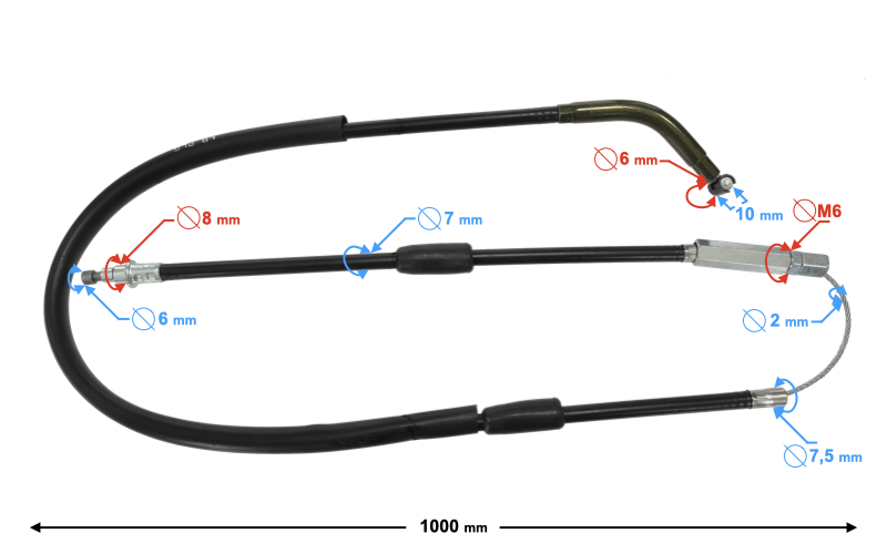 Linka sprzęgła do motoroweru Barton FR 100cm