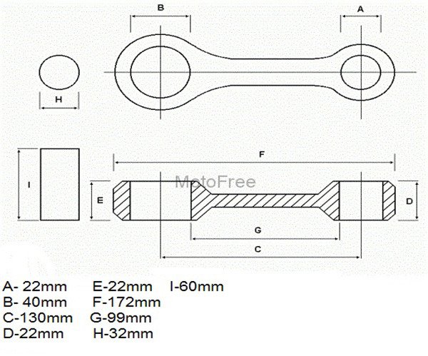 Korbowód Yoko komplet MZ ETZ 250