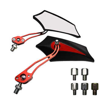 Lusterka motocyklowe ostre czarno czerwone M8 M10 skuter motocykl