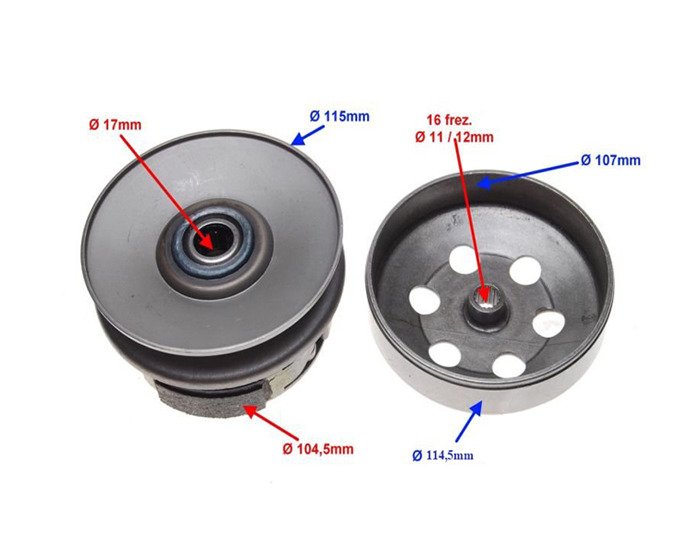 Sprzęgło tył z dzwonem kpl yamaha bws booster 