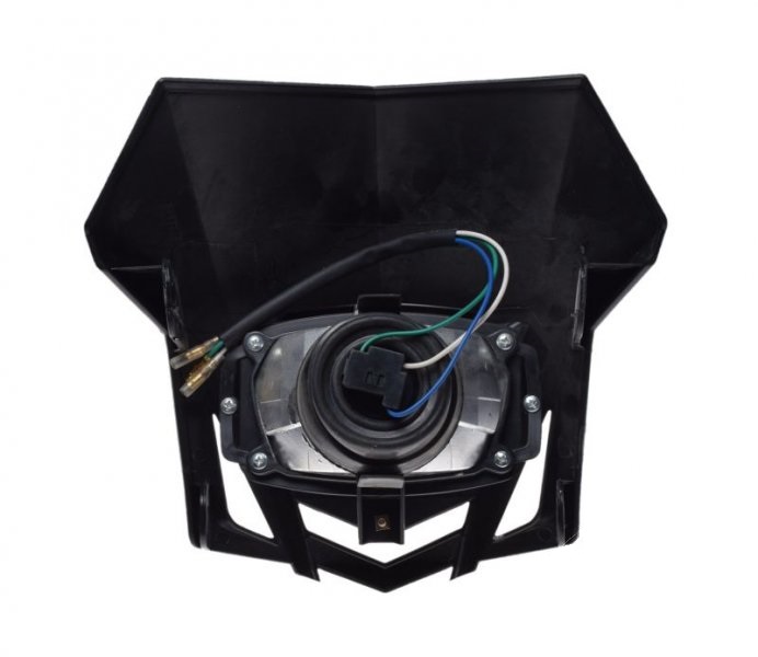 Owiewka motocyklowa przód z reflektorem czarna H4 12V 35/35W