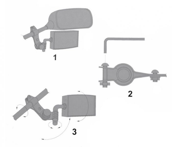 Lusterko motocyklowe dodatkowe 5,5 x 5,8cm