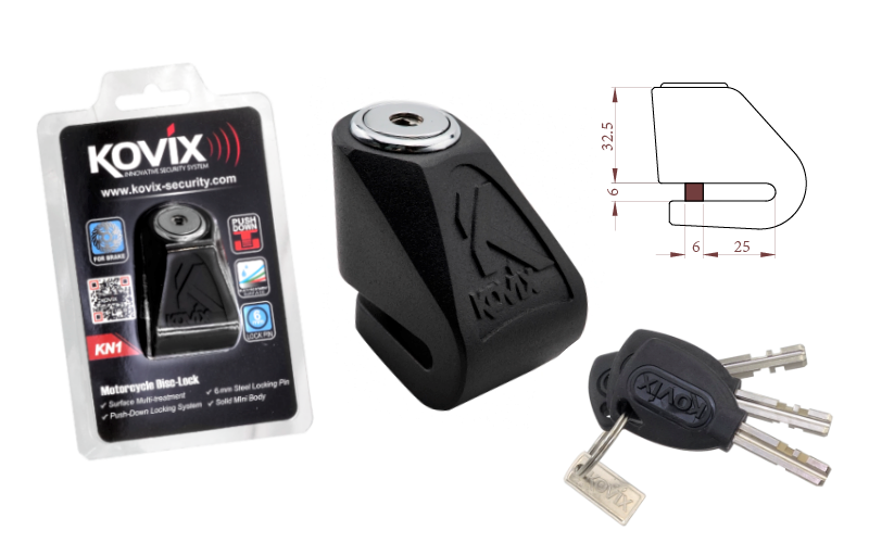 Kovix kn1 blokada tarczy czarna zabezpieczenie