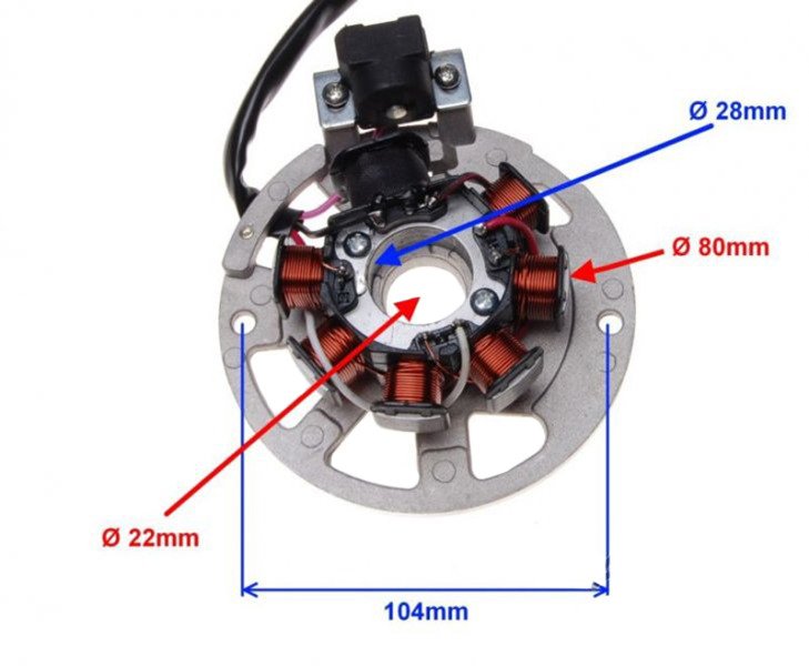 Stator iskrownik 7 cewek 2T Aprilia SR50 Scarabeo Rally Benelli MBK Yamaha