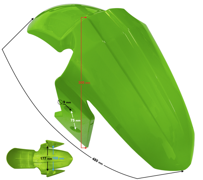 Obudowa błotnik zielony motocykl Barton Blade