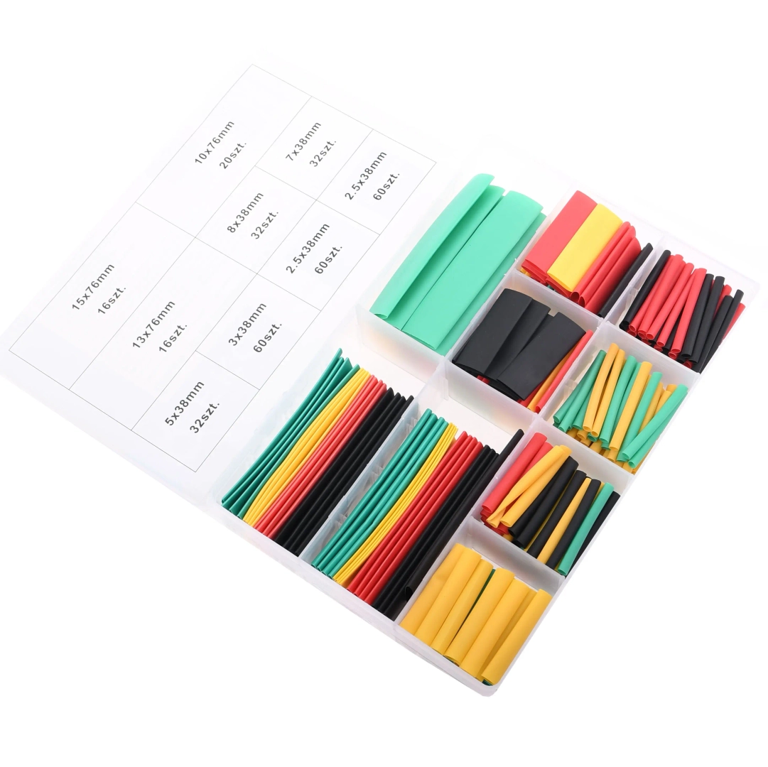 Rurki termokurczliwe kolorowe z klejem 8 rozmiarów 328 sztuk