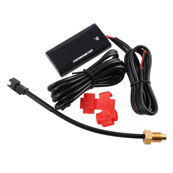 Termometr LCD wskaźnik temperatury 12V czerwony wyświetlacz Racing Force