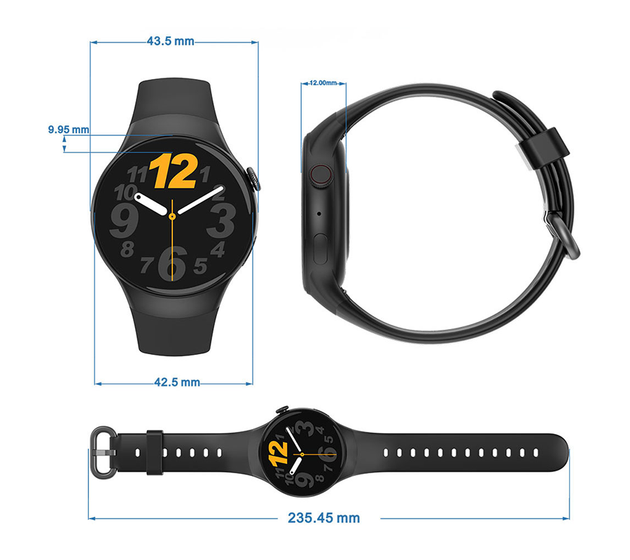 Smartwatch zegarek Rubicon męski damski czarny