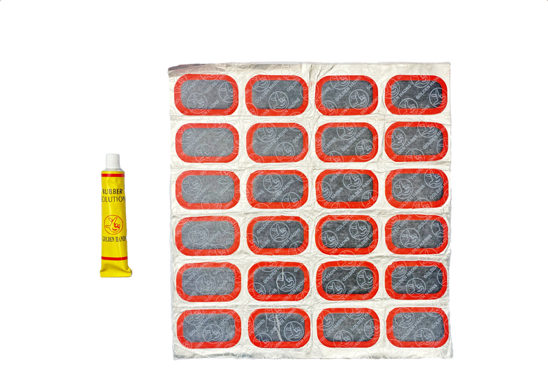 Zestaw naprawczy przebitej dętki łatki 24 sztuki + klej