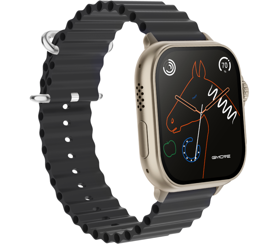 Smartwatch zegarek Rubicon męski RNCF17 czarny Tryby Sport SMS Facebook 2023