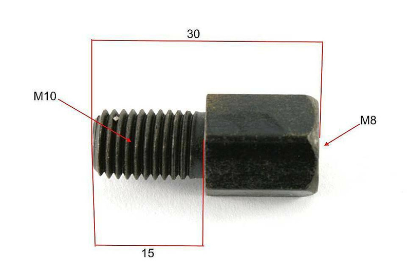 Redukcja adapter lusterek gwint P8mm P10mm Prawy