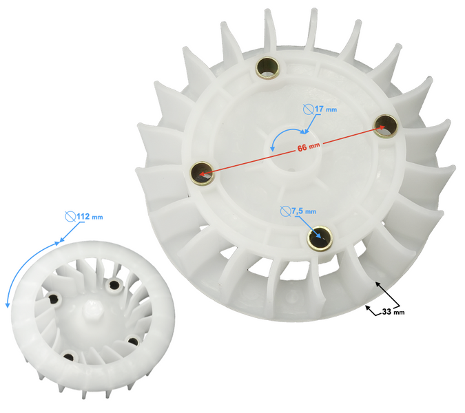 Wentylator skuter Gy6 4T Barton Junak Zumico ZIpp