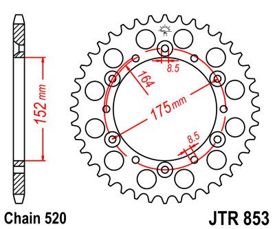 Jt zębatka tył 51z yamaha xt tt yfm yfs yfz yz