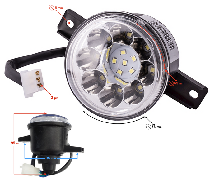 Reflektor Lampa Przednia LED QUAD ATV Barton Force