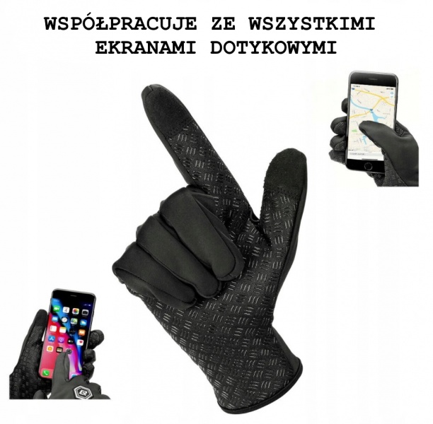 ROCKBROS Rękawiczki rowerowe ocieplane S077-6BK