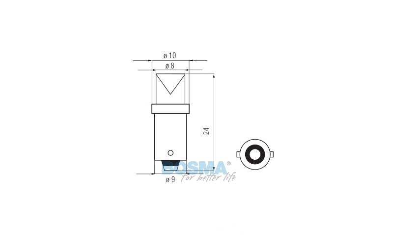 Żarówki Bosma 12V 1Led standard BA9s blue 2szt.
