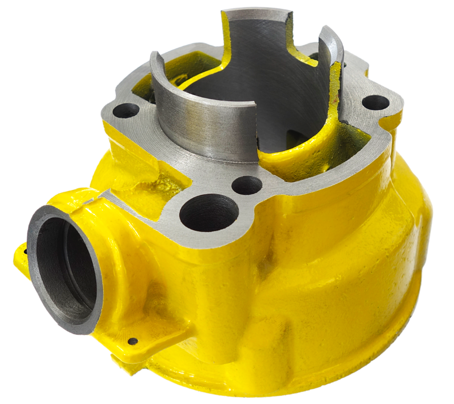 Cylinder i głowica do motoroweru 2T 80cc AM6 żółte Derbi Yamaha Aprilia