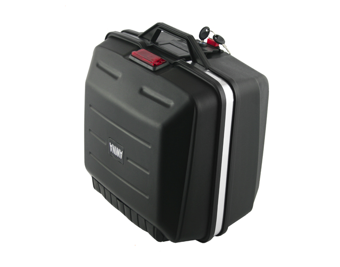 Kufer centralny na motocykl skuter motorower 24l z oparciem kluczyki płyta