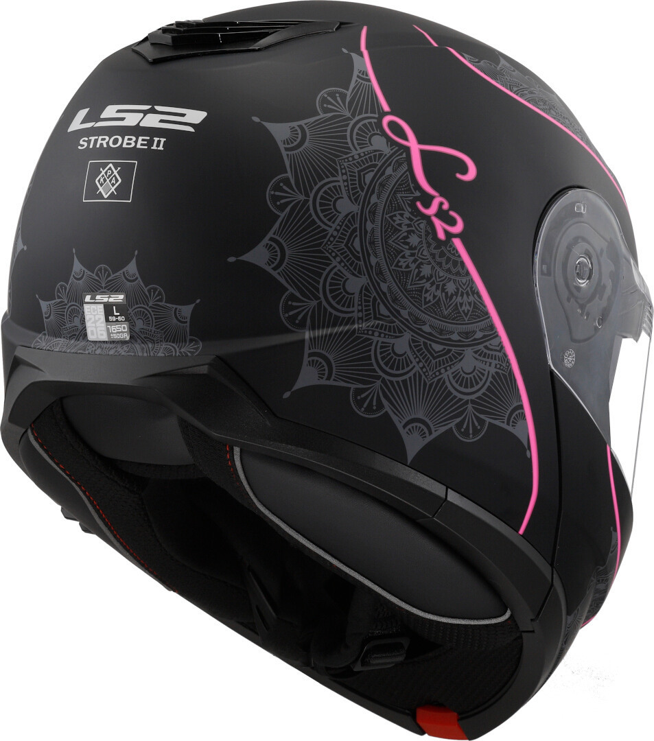 Kask szczękowy LS2 FF908 STROBE II LUX M.BLACK PINK homologacja ECE 22.06