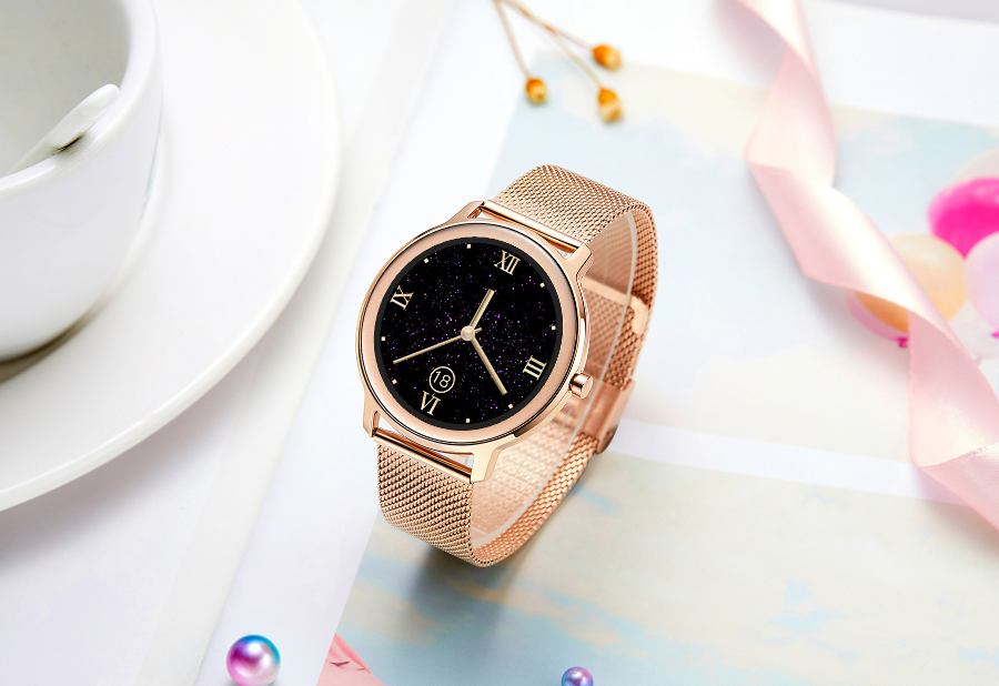 Smartwatch zegarek Rubicon różowe złoto Bluetooth