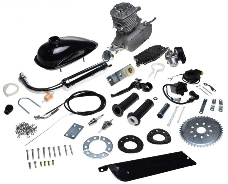 Silnik spalinowy do roweru 50ccm 2t zestaw komplet