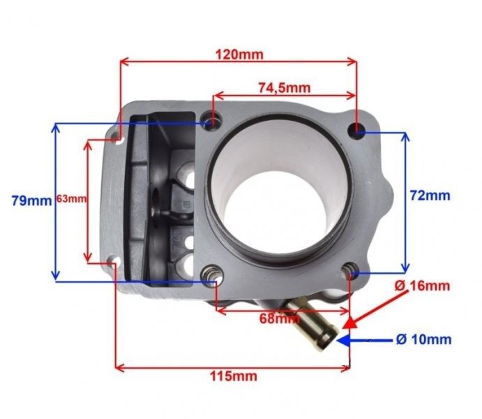 Cylinder atv200 loncin 4t woda 63,00 bez tłoka